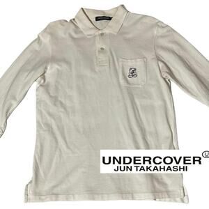 UNDERCOVER Blindfold Teddy Bear Embroidered 3/4 Sleeve Polo